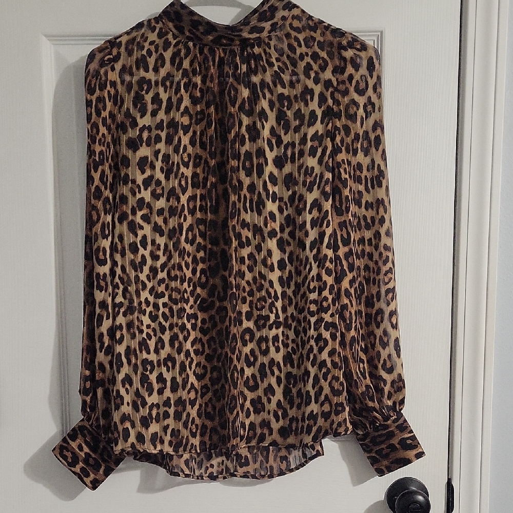 H&M Animal Print Blouse - Brown and Black